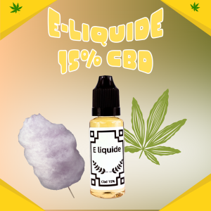 E-liquide 30 ml Barbe à papa CBD 15%